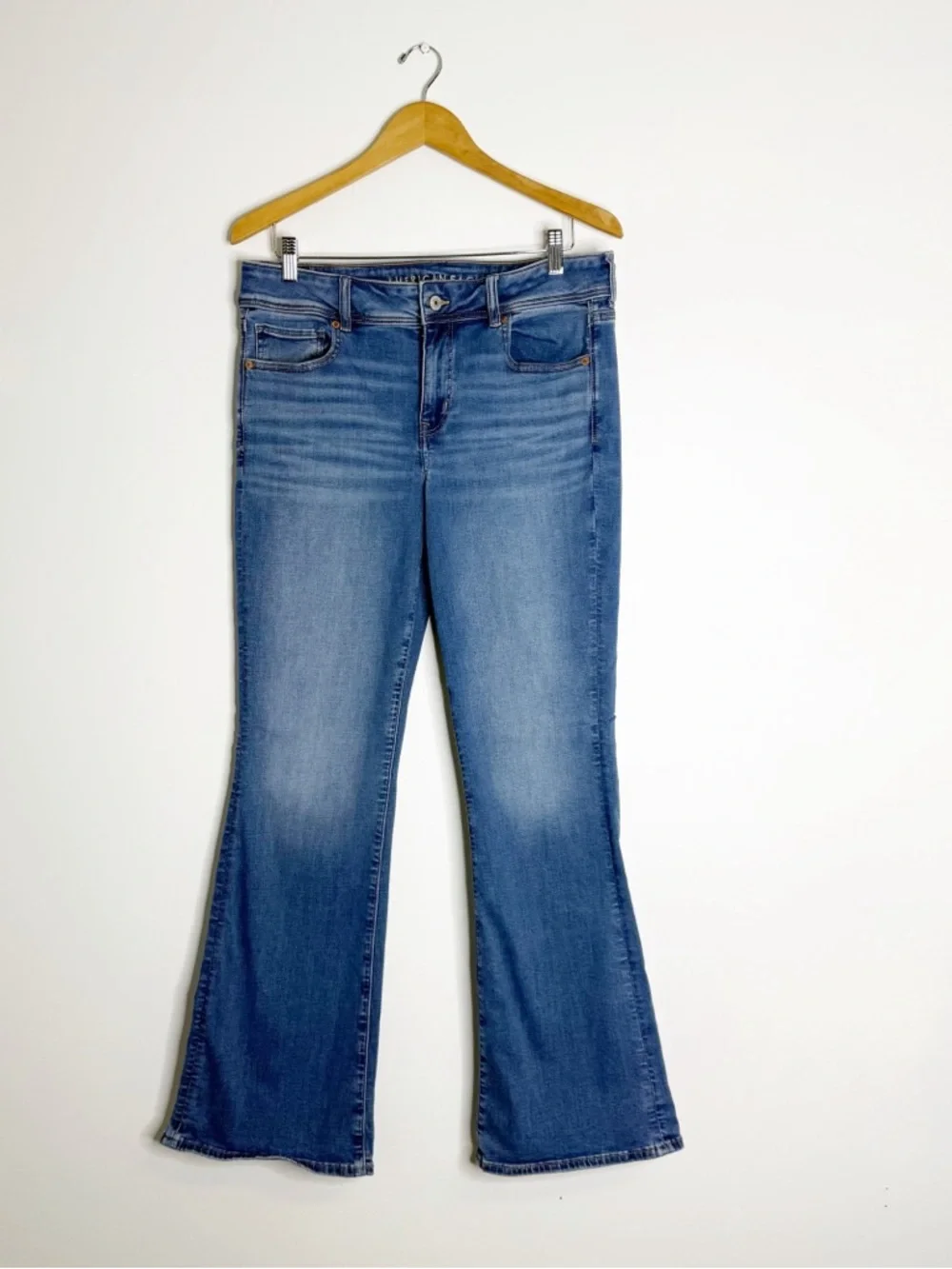 American Eagle Kick Boot Jeans Size 12 Next Level Stretch High Rise Flare